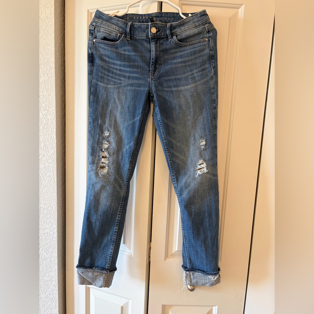 White House Black Market Blue Boyfriend Jeans